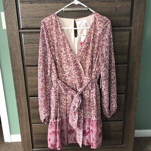 Floral Pink Midi Dress
